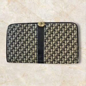 Dior Black and Gold Patterned Wallet